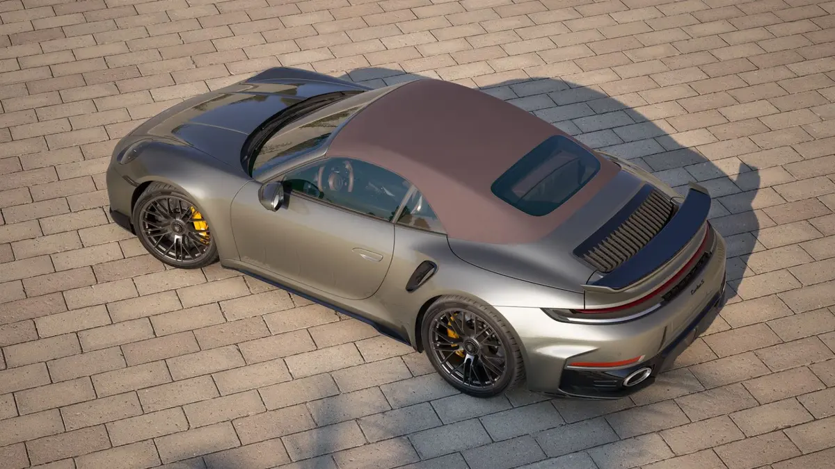 Porsche 911 992 Carrera Turbo S Cabrio 2026, vista frontale — Rome Luxury Car Rental, Roma